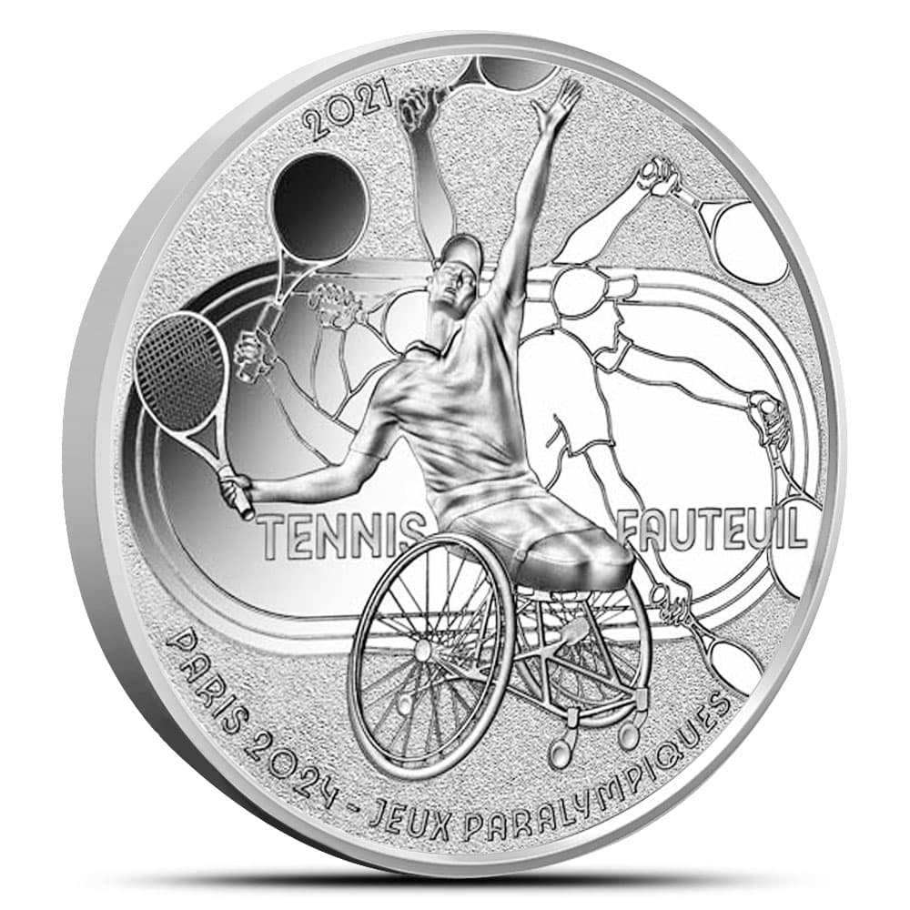 2021 22.2 Gram Proof French Olympic Wheelchair Tennis Silver Coin (Box + CoA)