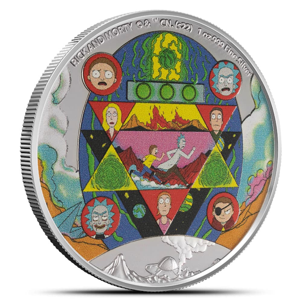 2022 1 oz Colorized Niue Silver Rick and Morty Silver Coin