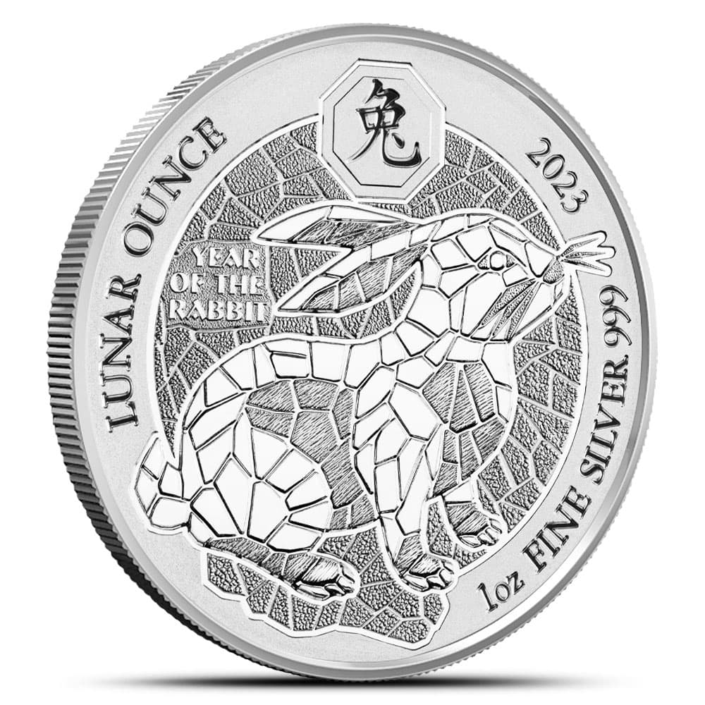 2023 1 oz Rwandan Silver Lunar Rabbit Coin (BU)