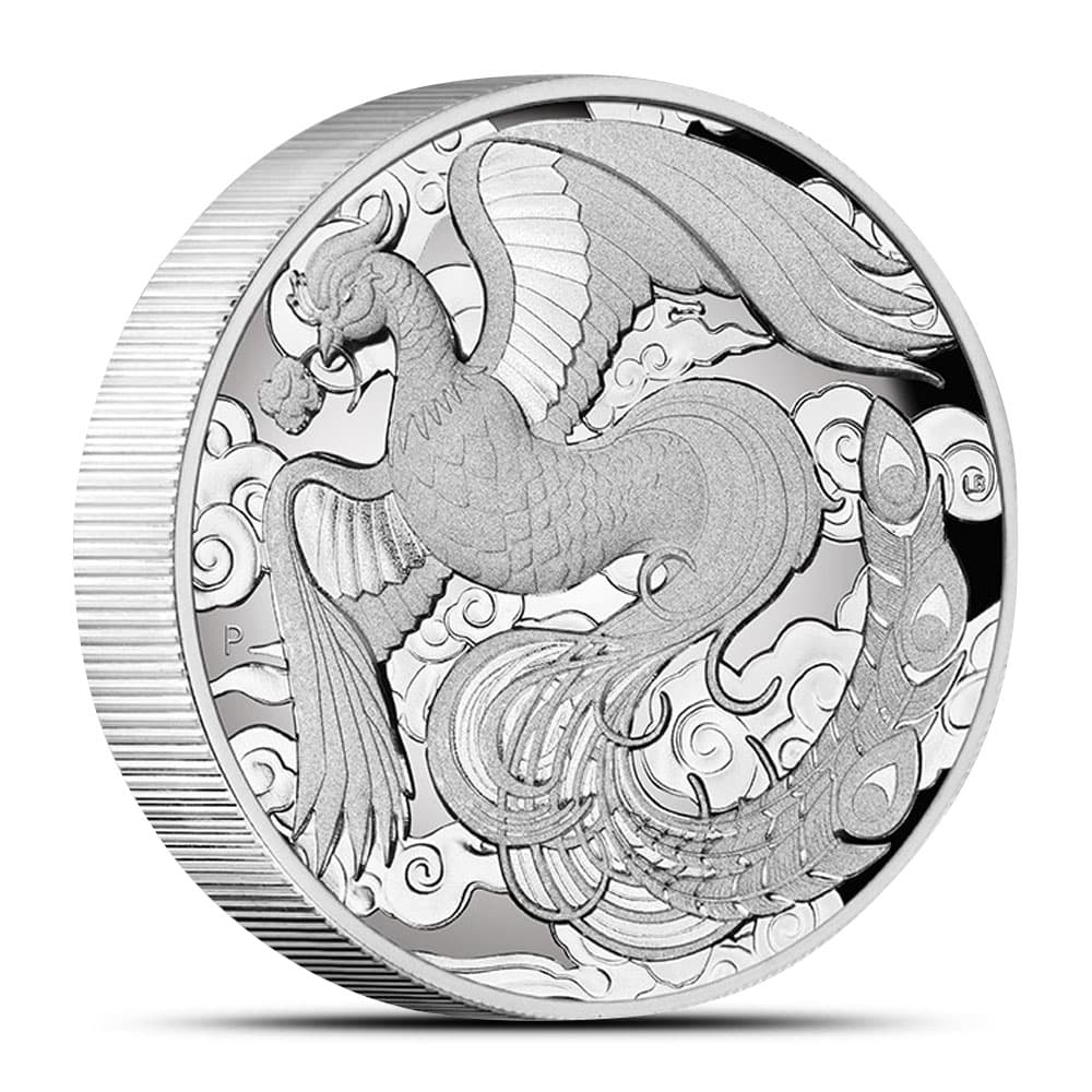 2022 2 oz Proof Australian Silver Chinese Myths and Legends Phoenix Coin (High Relief, Box + CoA)