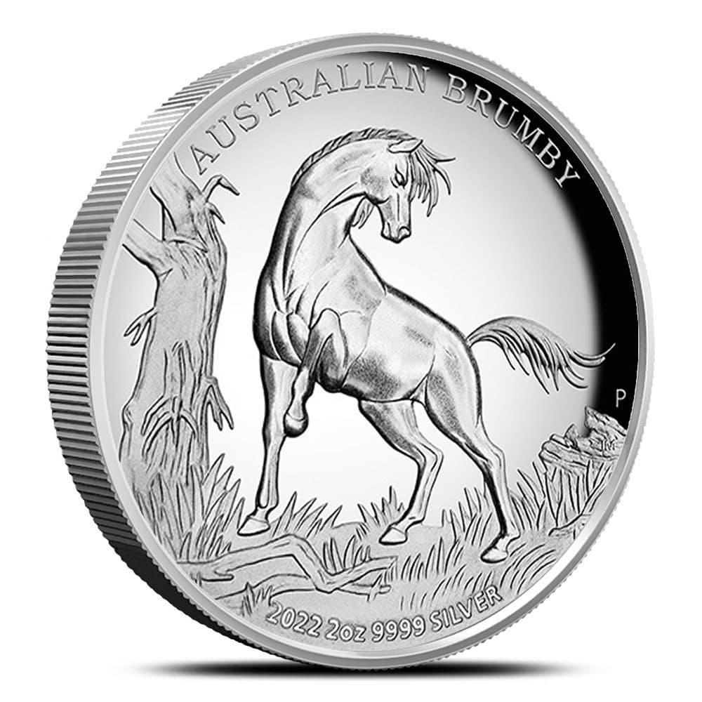 2022 2 oz Proof Australian Brumby Silver Coin (High Relief, Box + CoA)