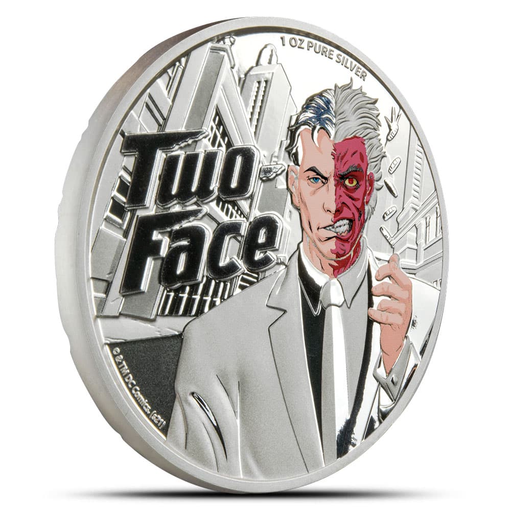 2022 1 oz Colorized Samoa Silver DC Comic Two Face Coin (Box + CoA)