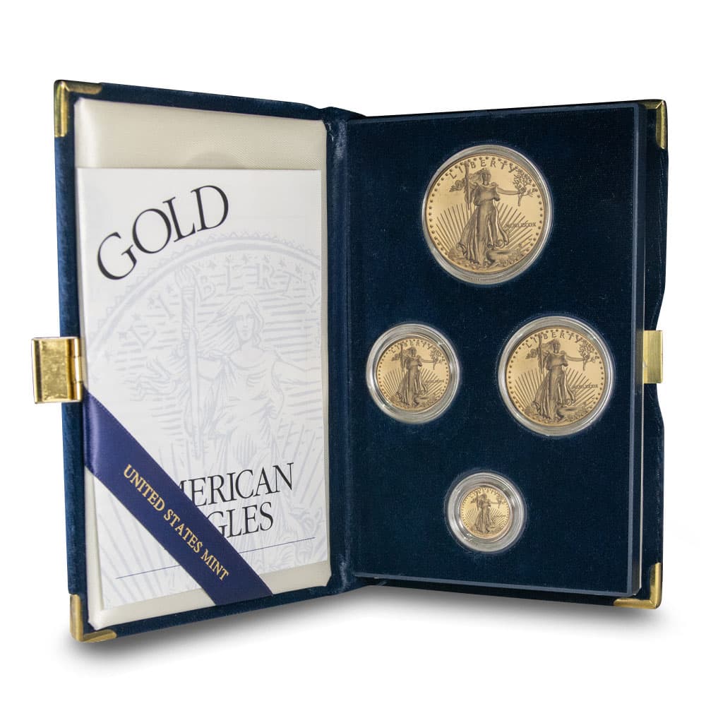 1989 4-Coin Proof American Gold Eagle Set (Box + CoA)