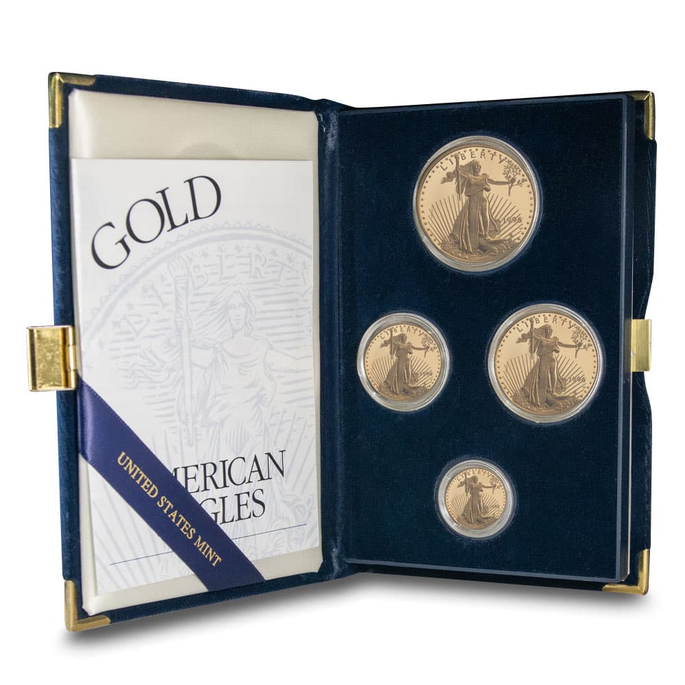 1996-W 4-Coin Proof American Gold Eagle Set (Box + CoA)