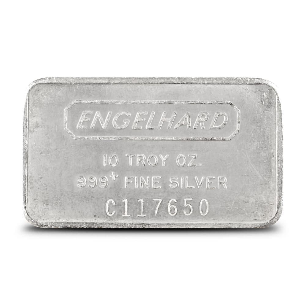 10 oz Engelhard Silver Bar (Secondary Market, Reverse Frosted)