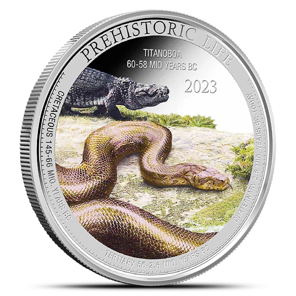 2023 1 oz Colorized Congo Silver Titanoboa Coin (BU)