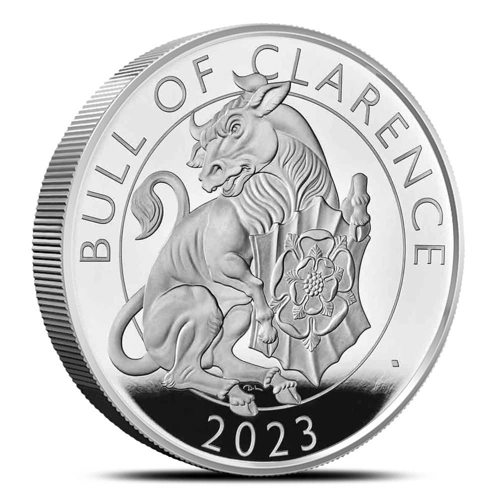 2023 5 oz Proof British Silver Tudor Beasts Bull of Clarence Coin (Box + CoA)