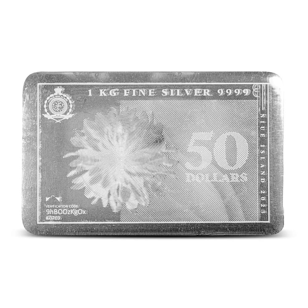 2023 1 Kilo Niue Silvernote Rectangular Silver Coin