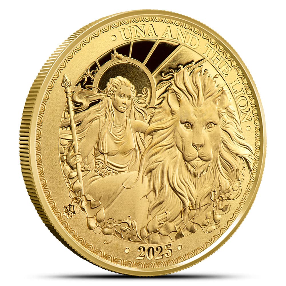 2023 1/4 oz Proof St. Helena Gold Una and The Lion Coin