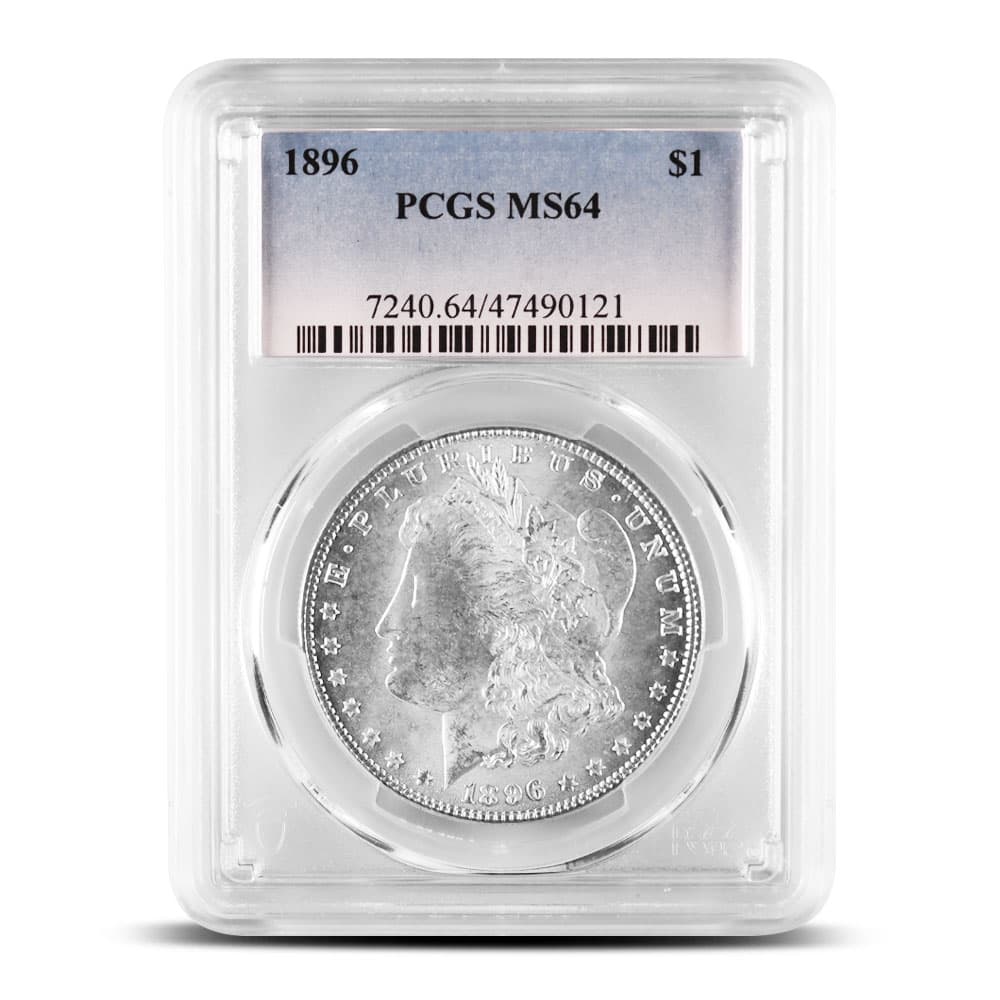 1896 Morgan Silver Dollar Coin PCGS MS64