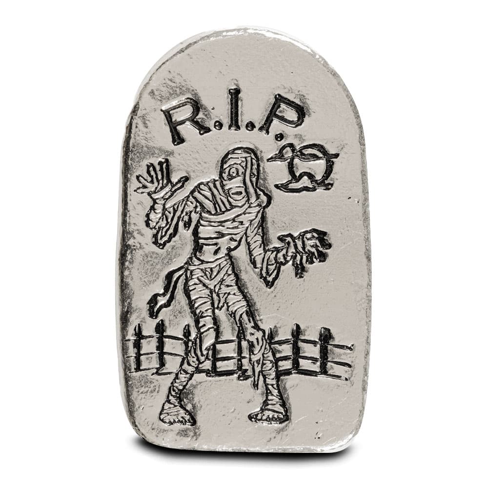 2 oz Monarch Tombstone Mummy Silver Bar