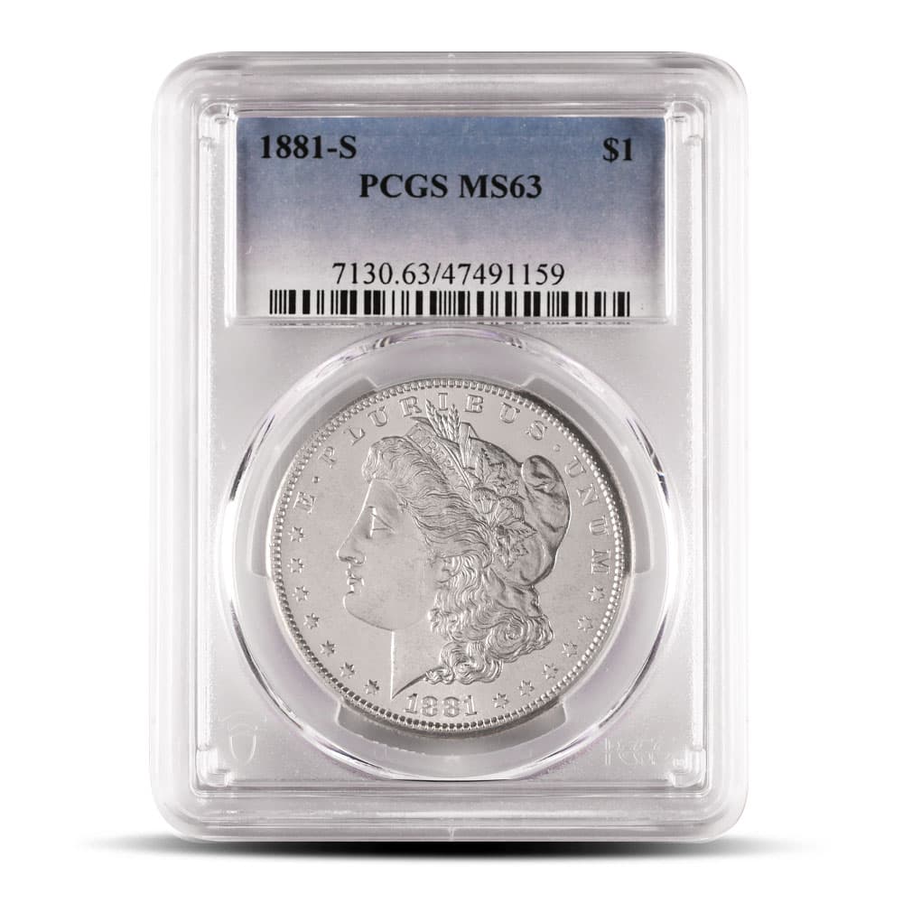 1881-S Morgan Silver Dollar Coin PCGS MS63