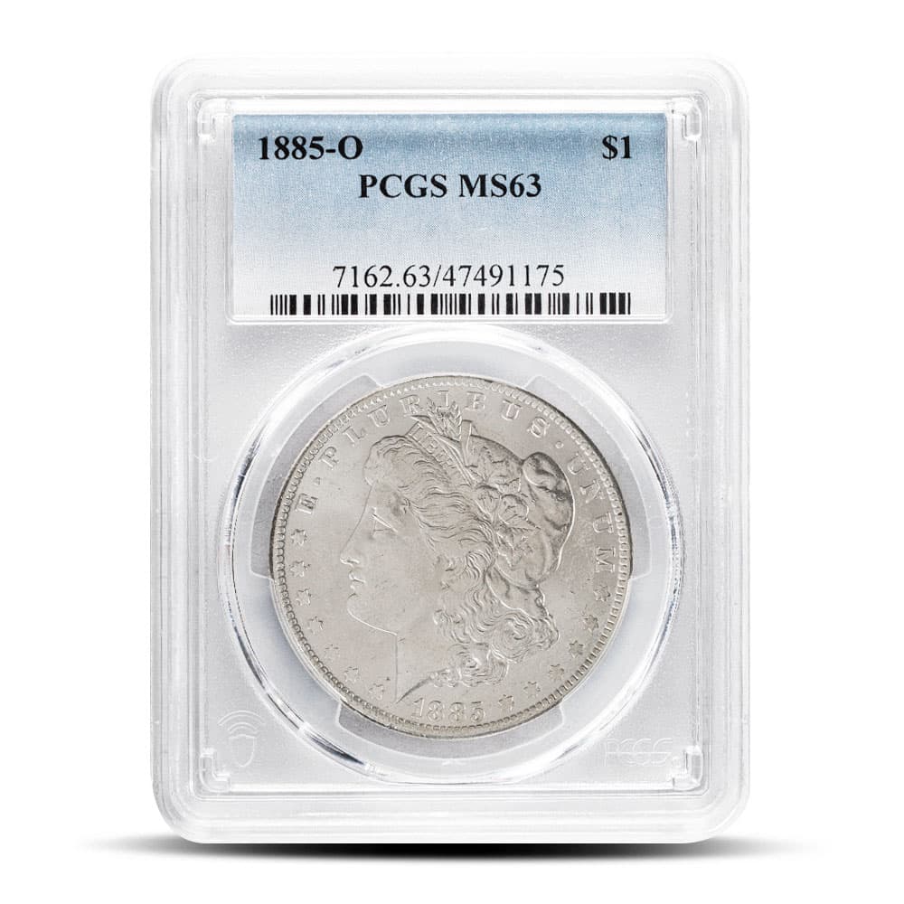 1885-O Morgan Silver Dollar Coin PCGS MS63