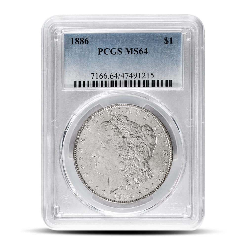 1886 Morgan Silver Dollar Coin PCGS MS64