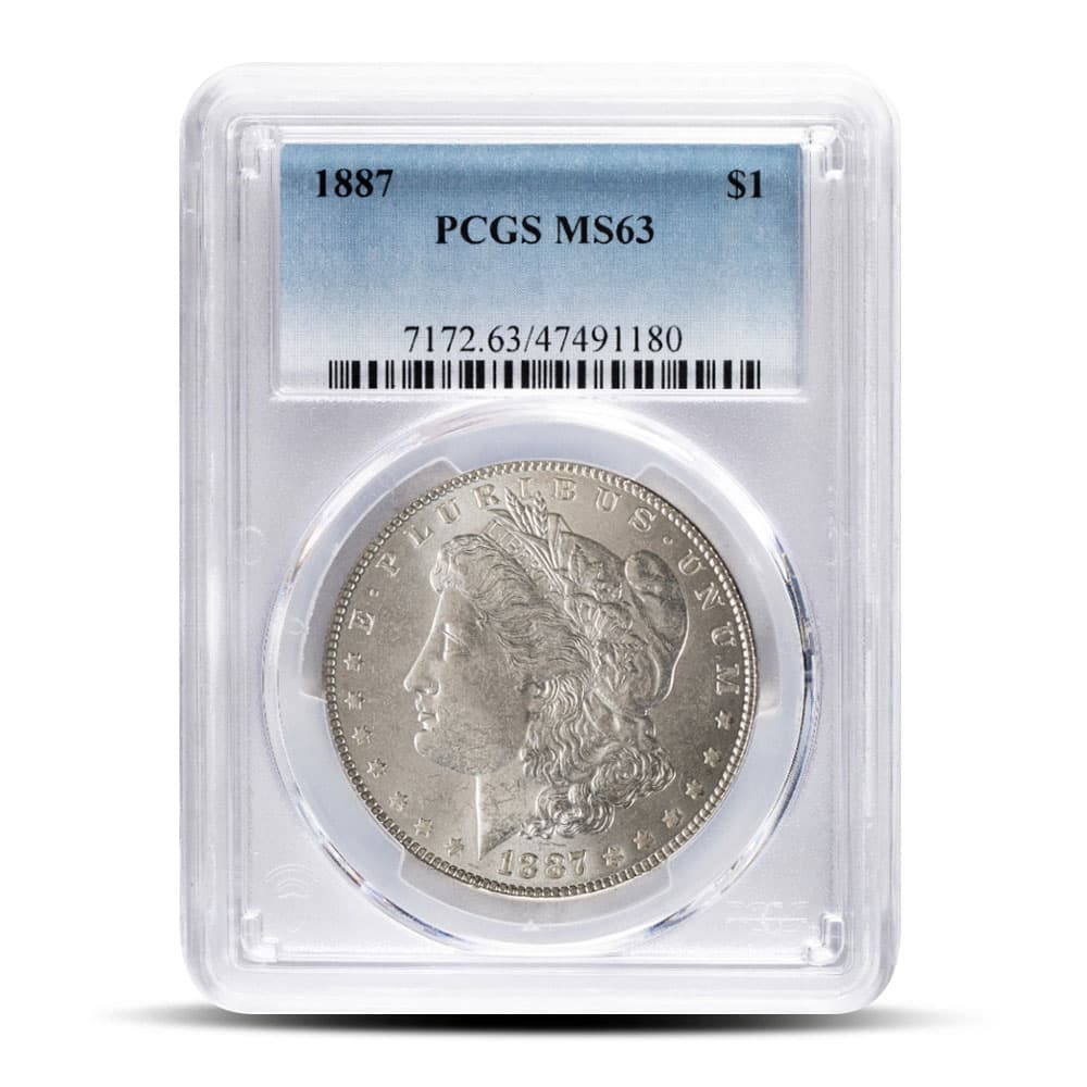 1887 Morgan Silver Dollar Coin PCGS MS63