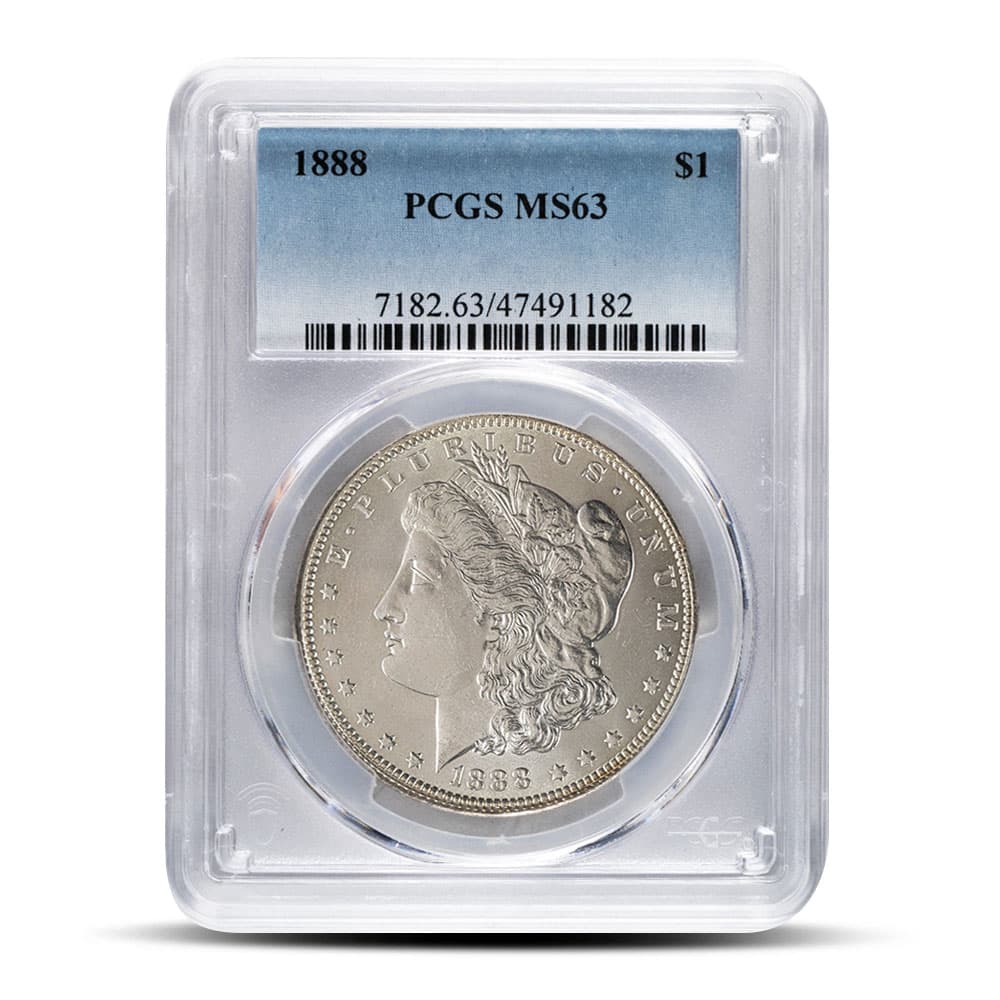 1888 Morgan Silver Dollar Coin PCGS MS63