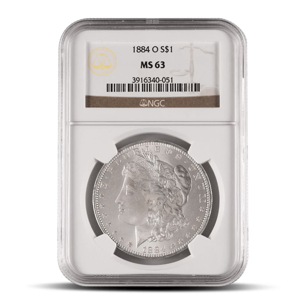 1884-O Morgan Silver Dollar Coin NGC MS63