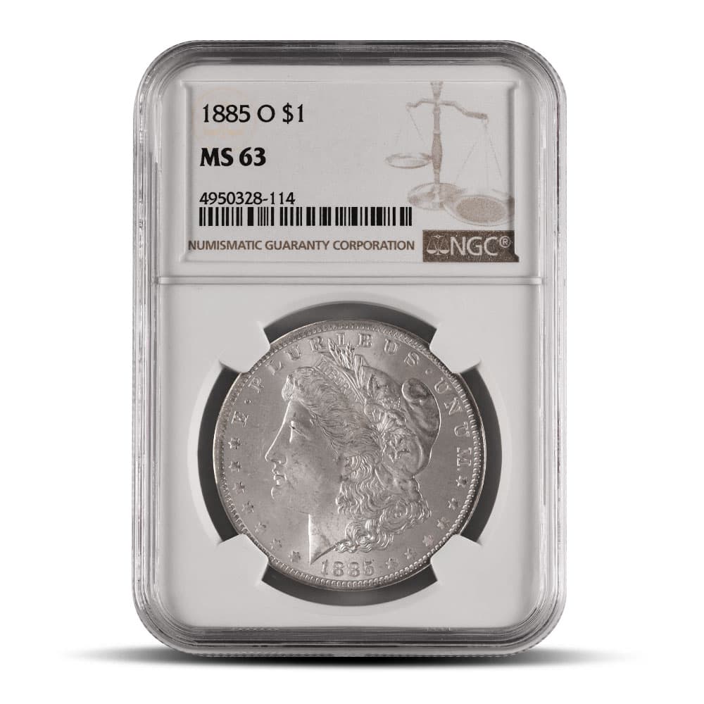 1885-O Morgan Silver Dollar Coin NGC MS63