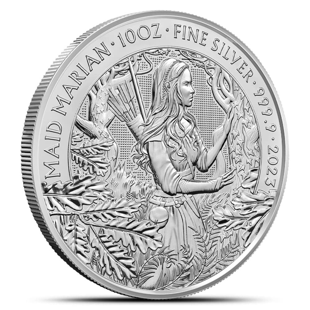 2023 10 oz British Silver Maid Marian Coin (BU)