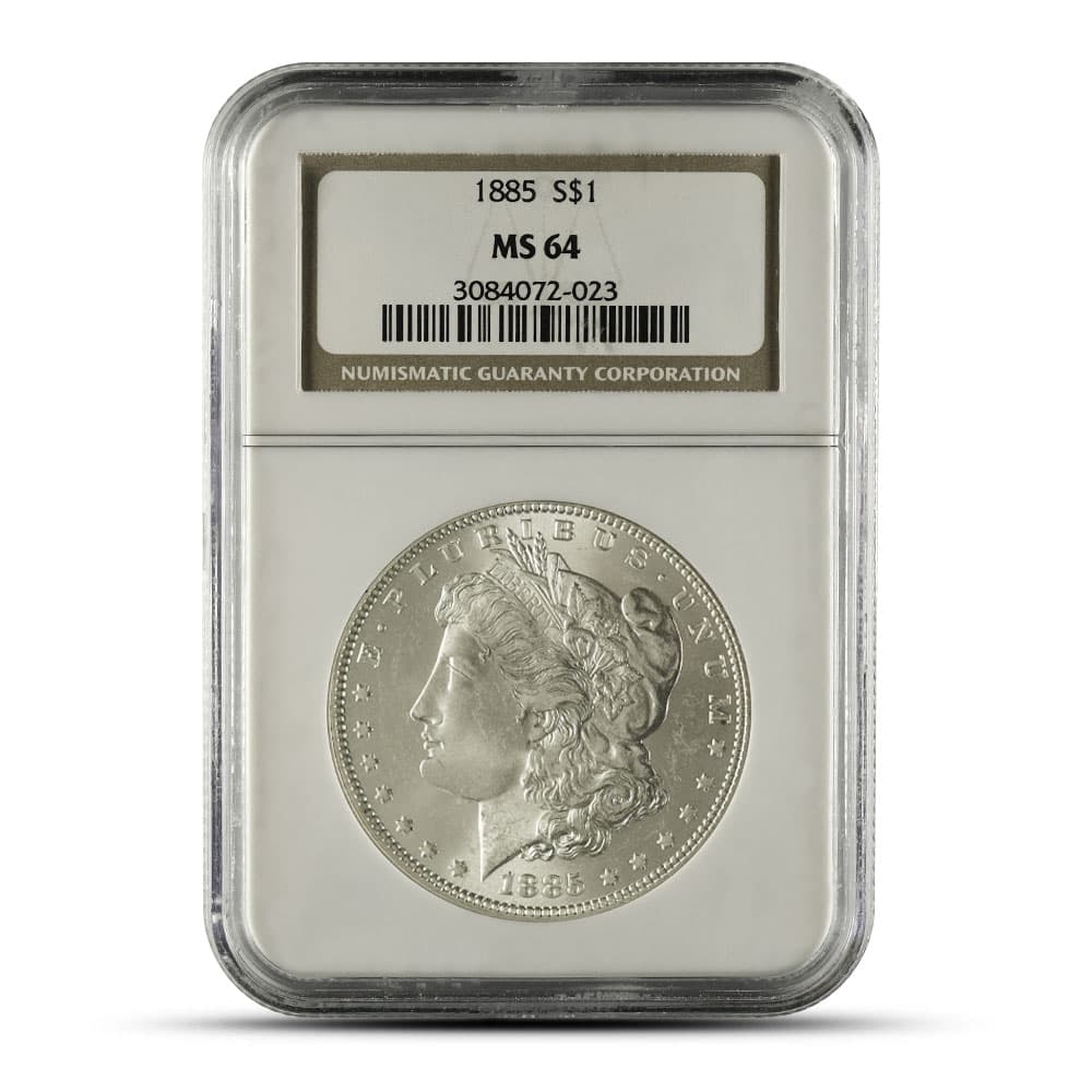 1885 Morgan Silver Dollar Coin NGC MS64