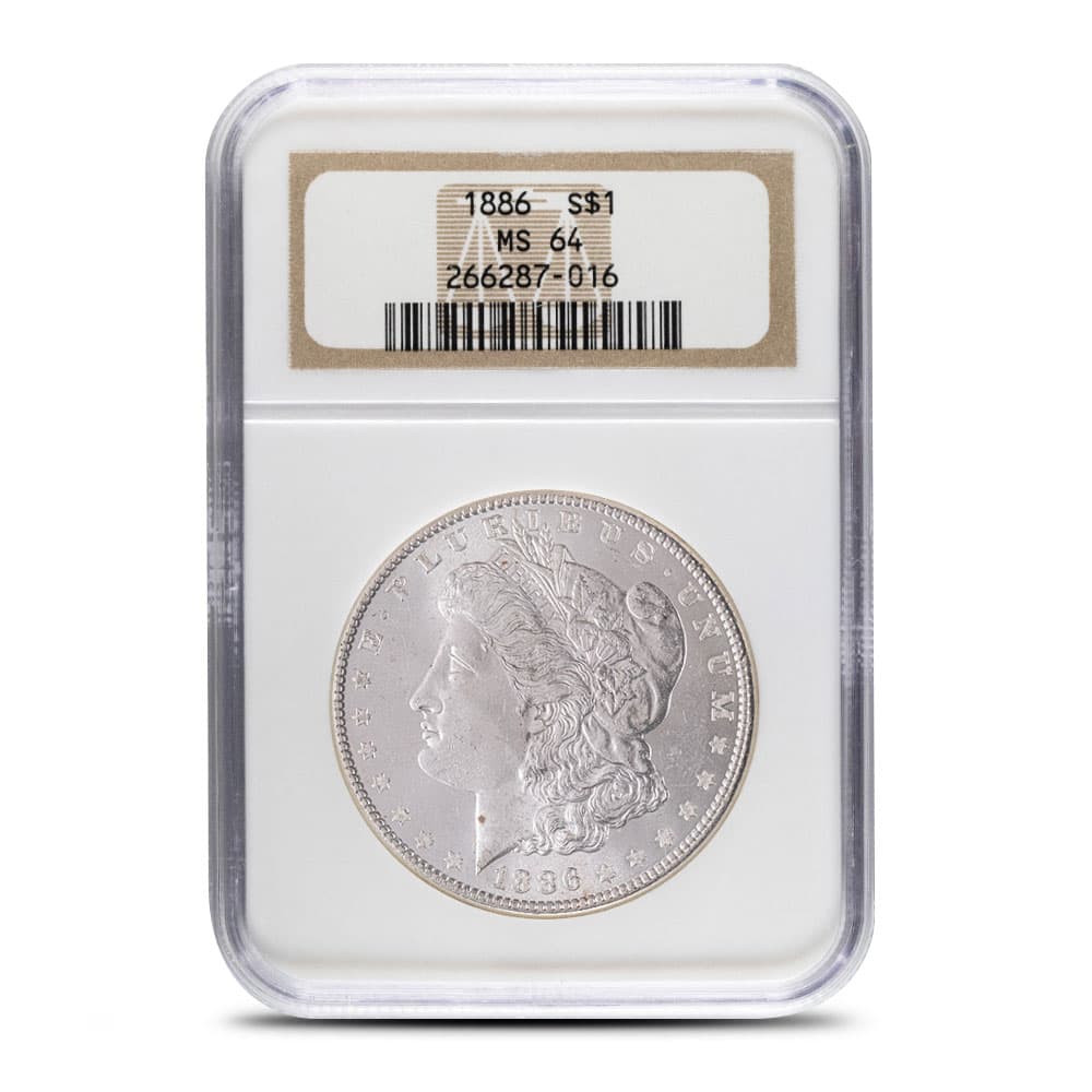 1886 Morgan Silver Dollar Coin NGC MS64