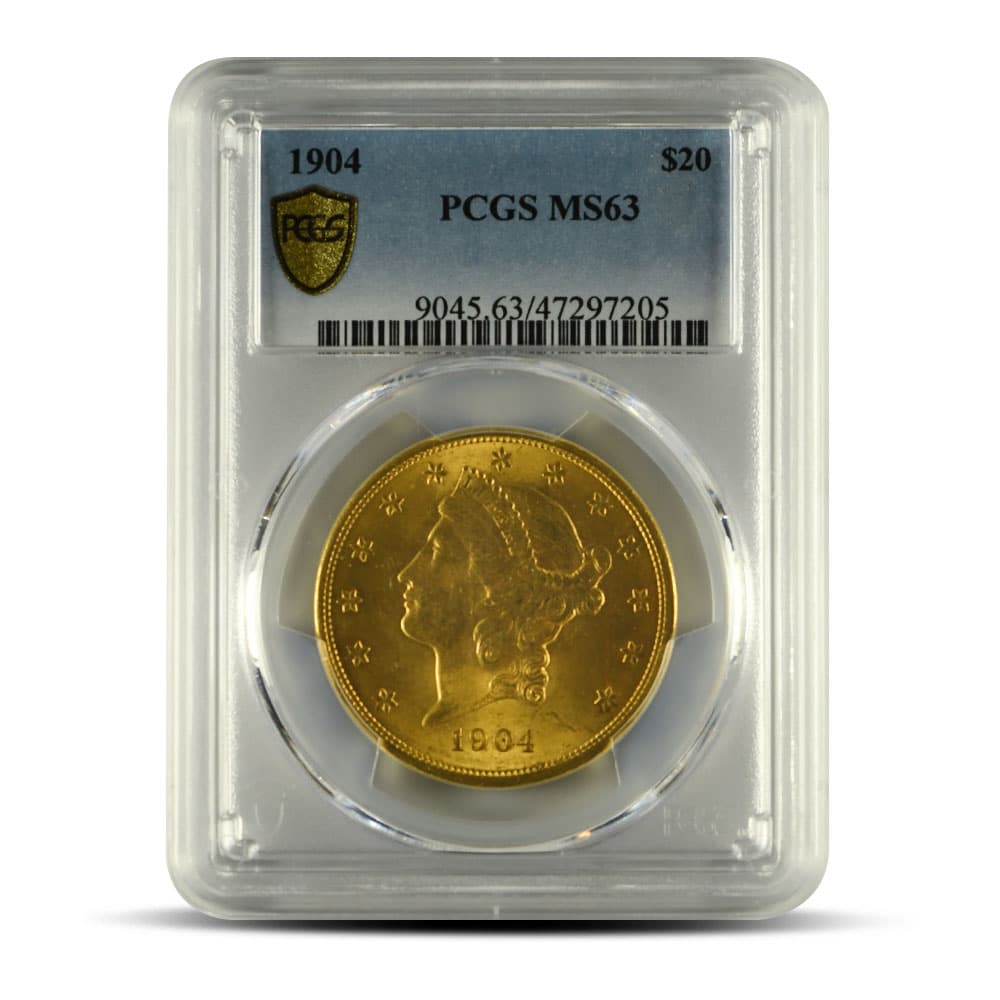 1904 Pre-33 $20 Liberty Gold Double Eagle Coin PCGS MS63