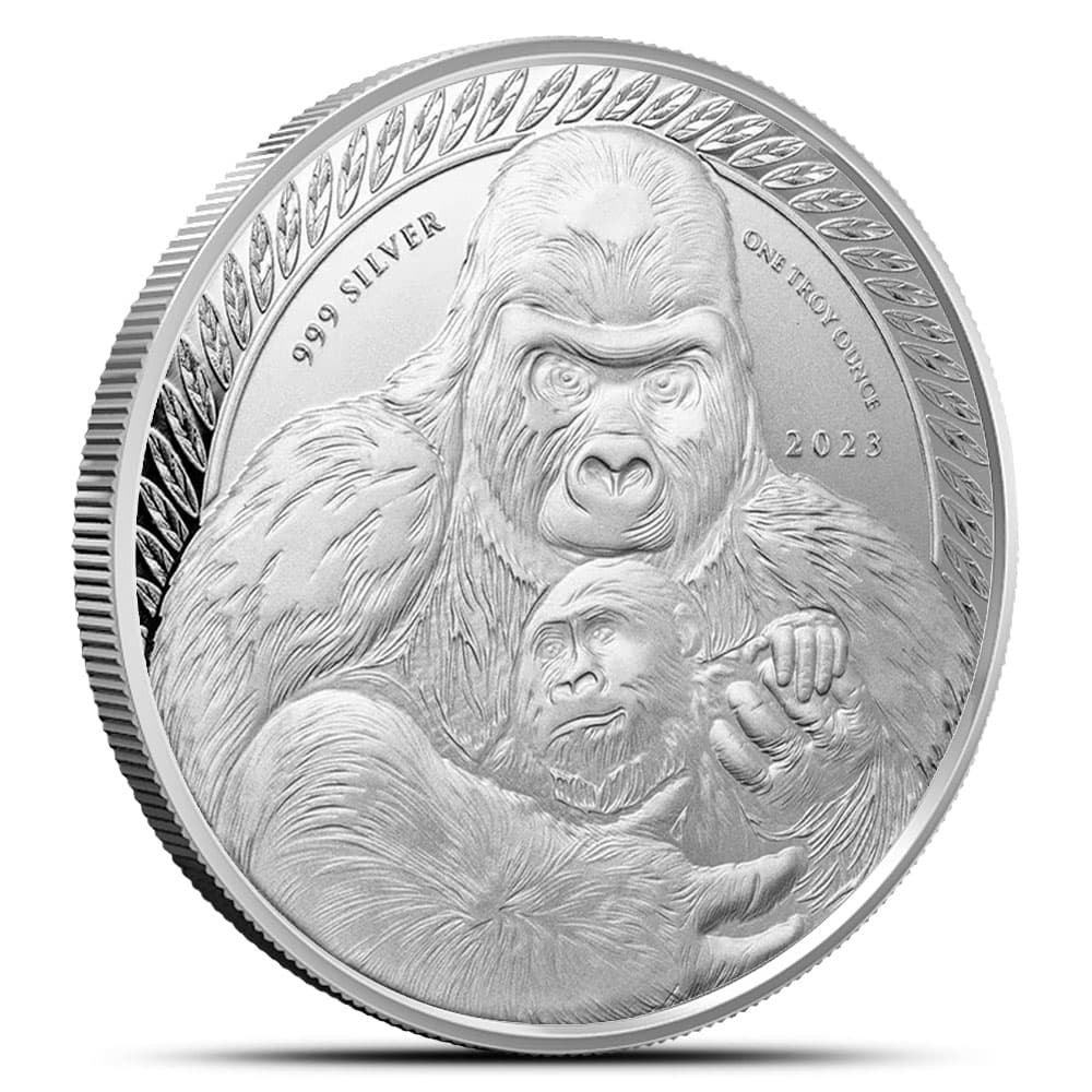 2023 1 oz Congo Silver Silverback Gorilla Coin (Proof-Like)