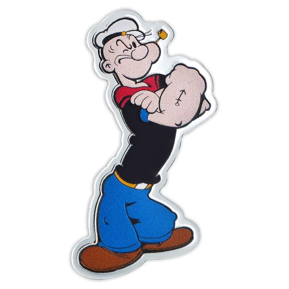 2023 1 oz Proof Samoa Silver Popeye the Sailor Man Shaped Coin (Box + CoA)