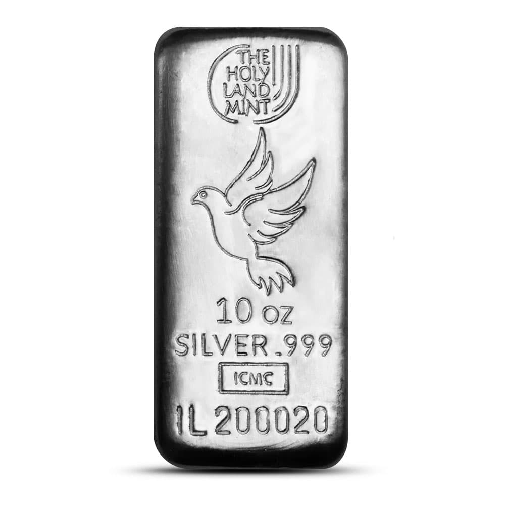 10 oz Holy Land Mint Cast Silver Bar (New)