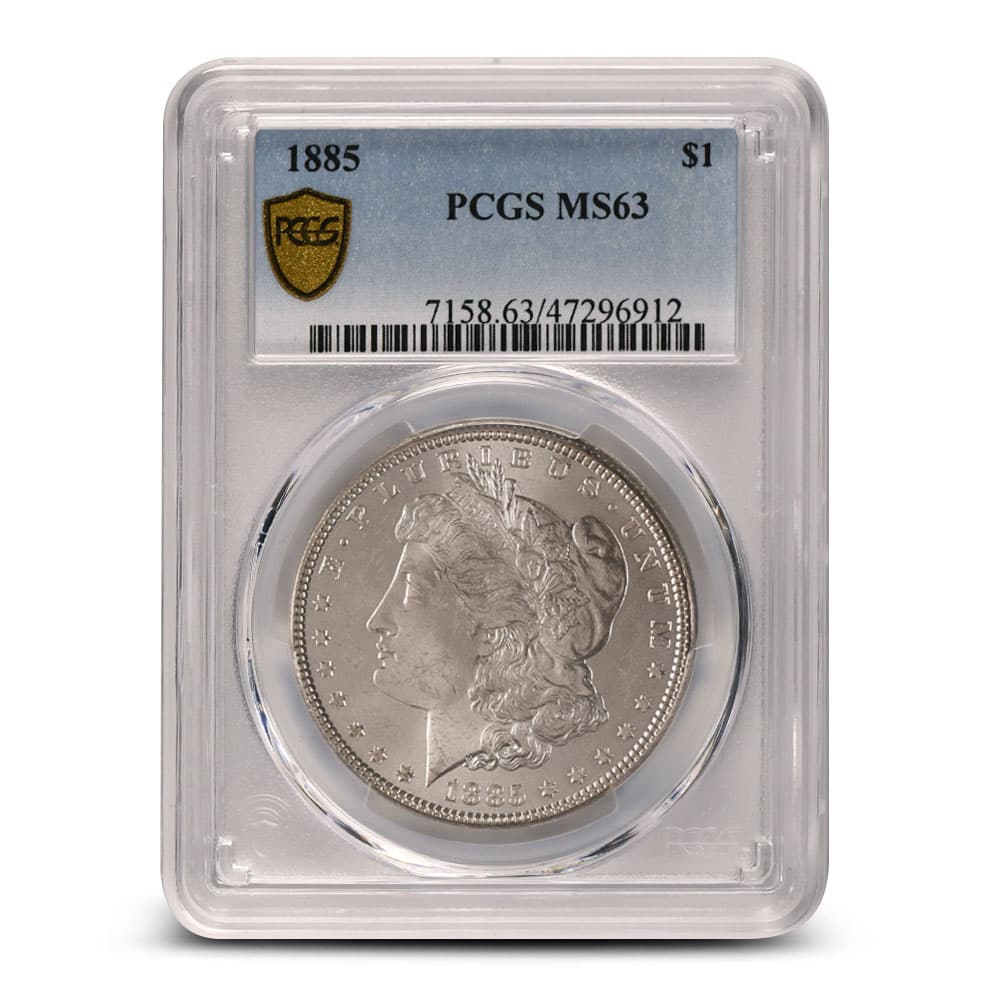 1885 Morgan Silver Dollar Coin PCGS MS63