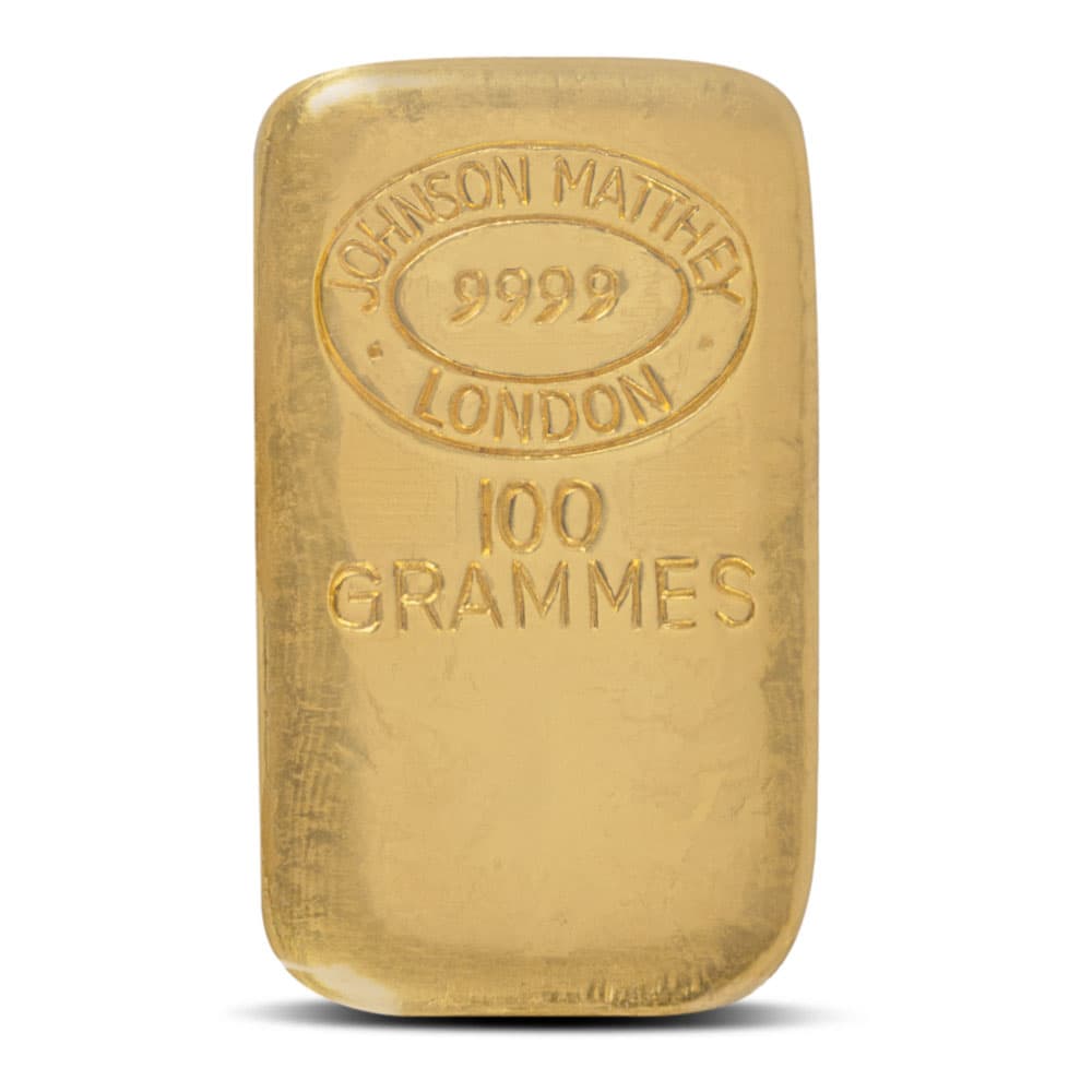 100 Gram Johnson Matthey Gold Bar (Secondary Market)