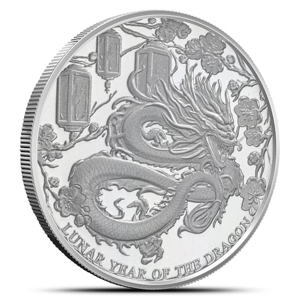 2024 1/4 oz Proof Pitcairn Islands Silver Lunar Year of the Dragon Coin (Box + CoA)