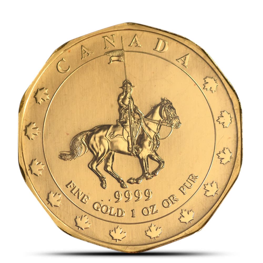 1997 1 oz Canadian Gold Mountie Maple Leaf Coin