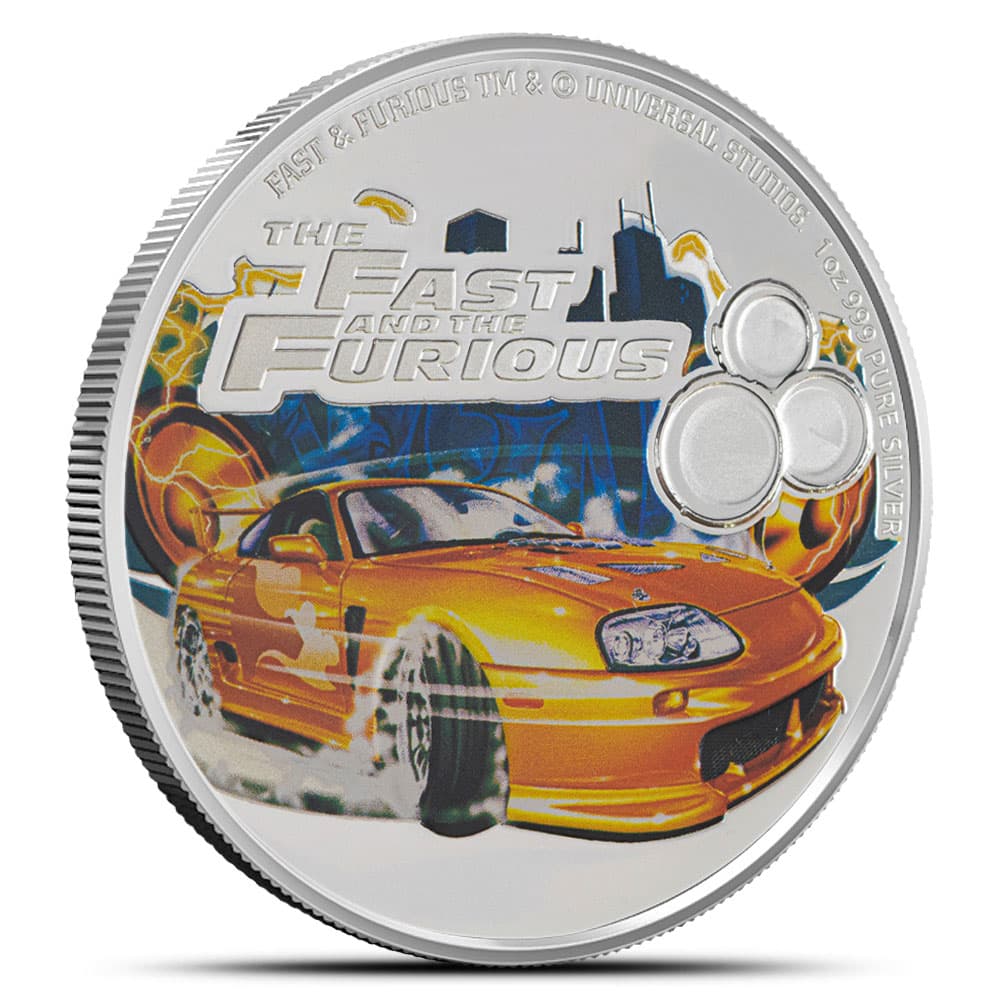 2023 1 oz Proof Colorized Niue Silver The Fast and The Furious Quarter Coin