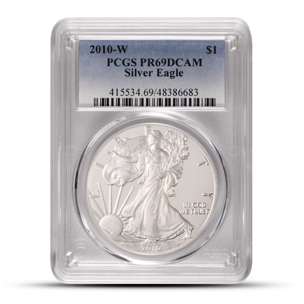 2010-W 1 oz Proof American Silver Eagle Coin PCGS PR69 DCAM