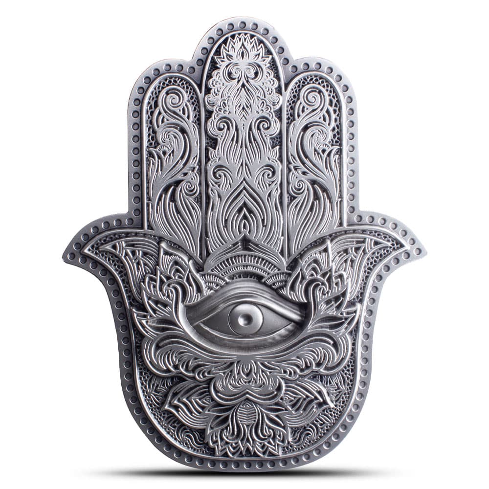 1 Kilo Hamsa Hand of Fatima Silver Stacker (New)