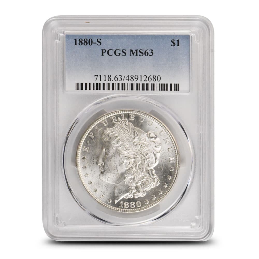 1880-S Morgan Silver Dollar Coin PCGS MS63