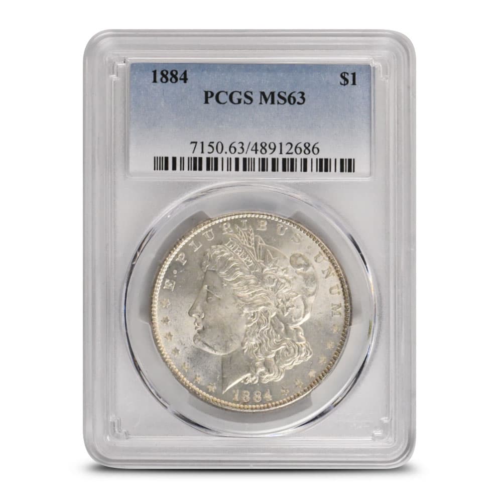 1884 Morgan Silver Dollar Coin PCGS MS63