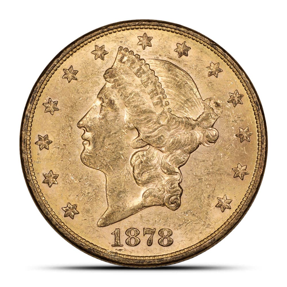 1878-S Pre-33 $20 Liberty Gold Double Eagle Coin (XF)