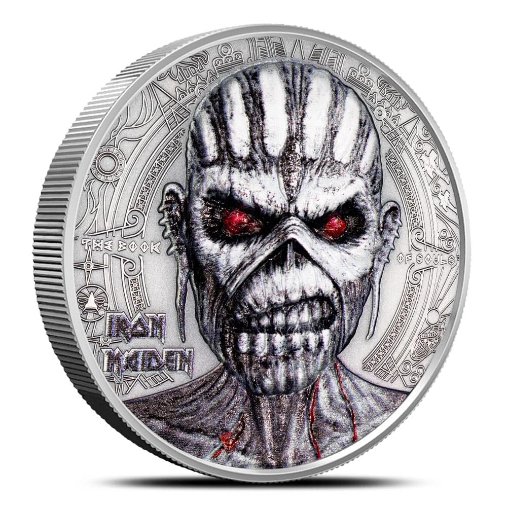 2024 2 oz Cook Islands Silver Iron Maiden Coin (Ultra High Relief)