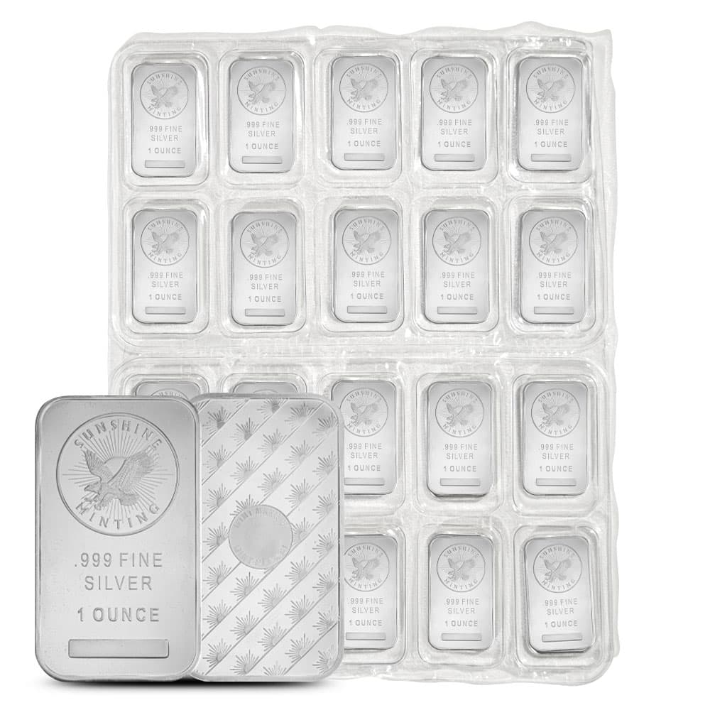 1 oz Sunshine Silver Sheet (20 Bars, New, MintMark SI)