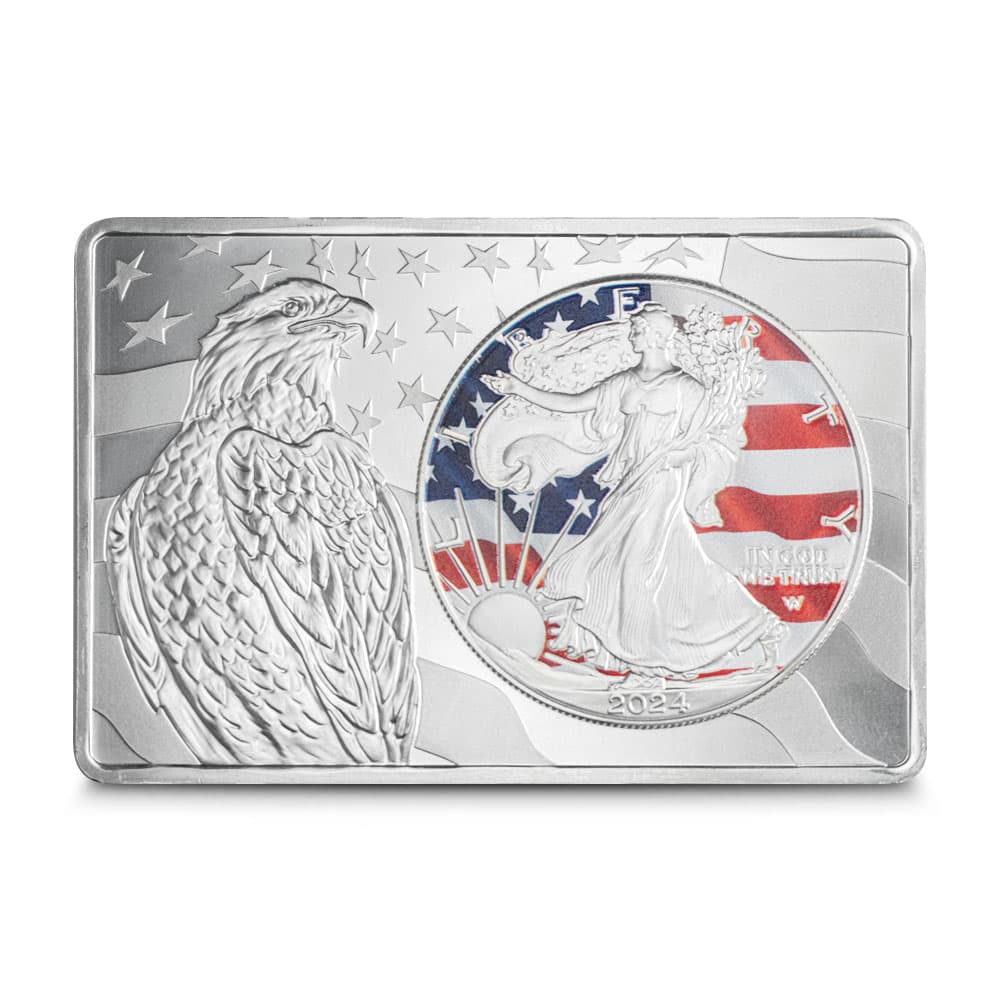 2024 3 oz Colorized American Silver Eagle Bar (Capsule)