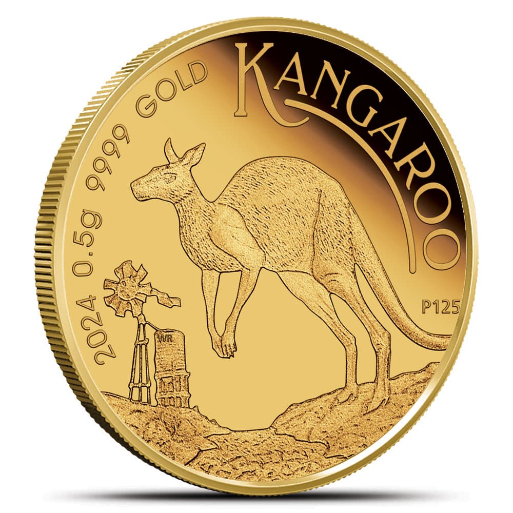 2024 1/2 Gram Proof Australian Gold Mini Roo Coin (In Card)