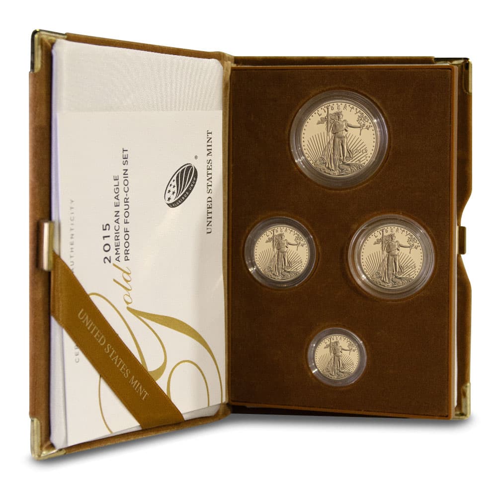 2015-W 4-Coin Proof American Gold Eagle Set (Box + CoA)