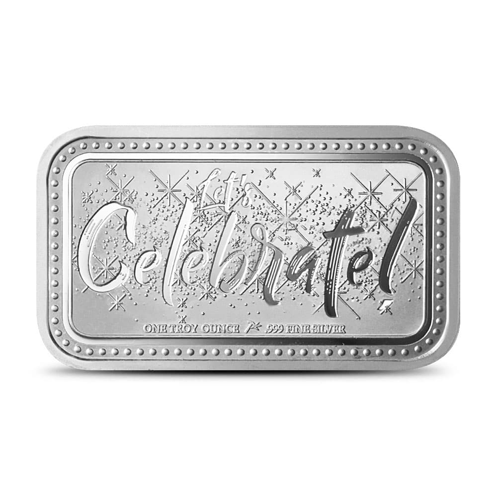 1 oz Silver Engravable Celebration Bar