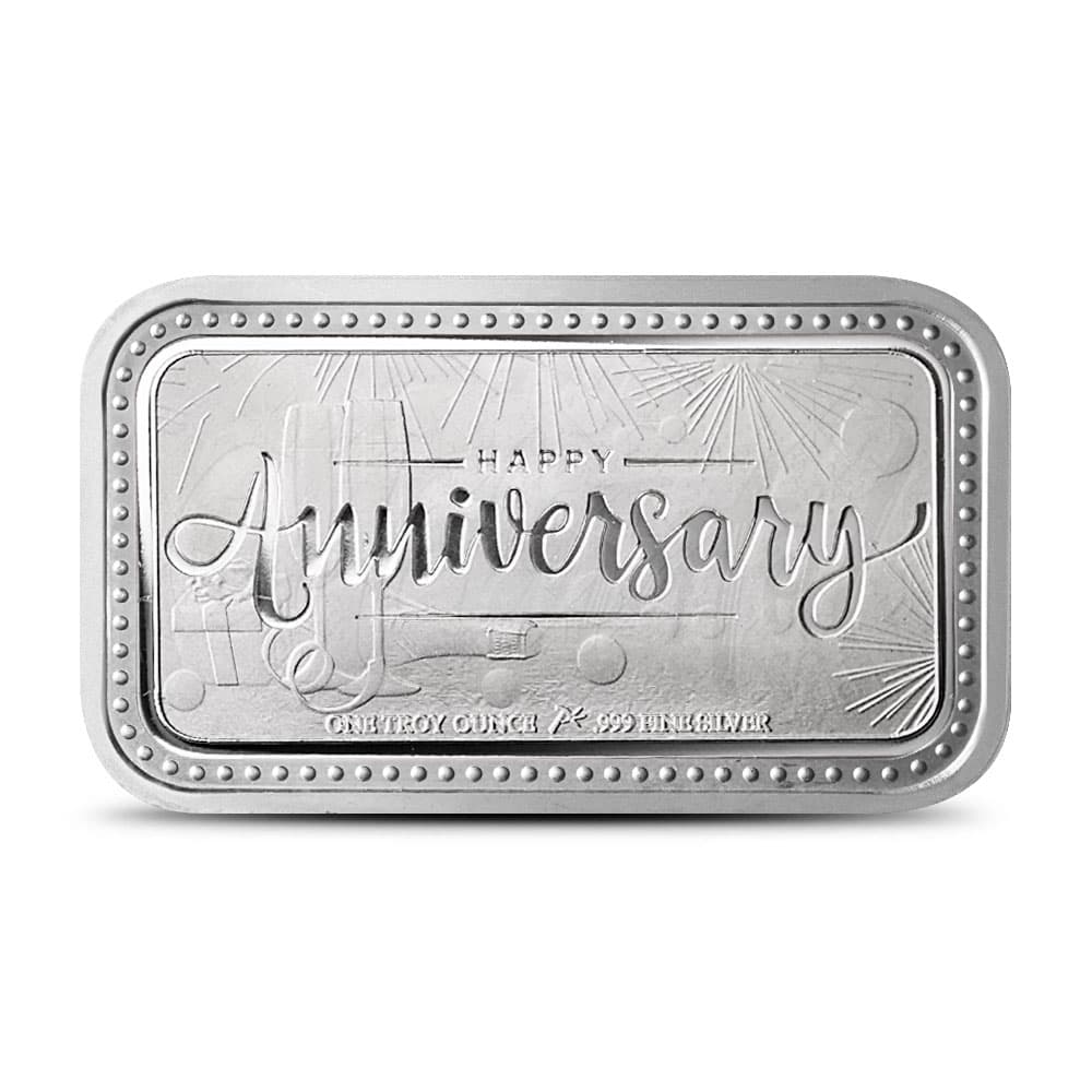 1 oz Silver Engravable Anniversary Bar