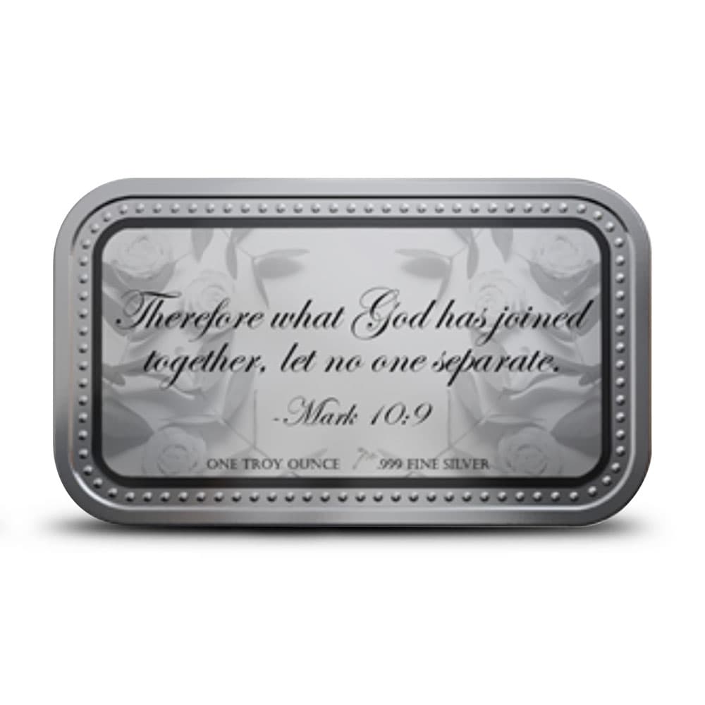 1 oz Silver Engravable Wedding Bar