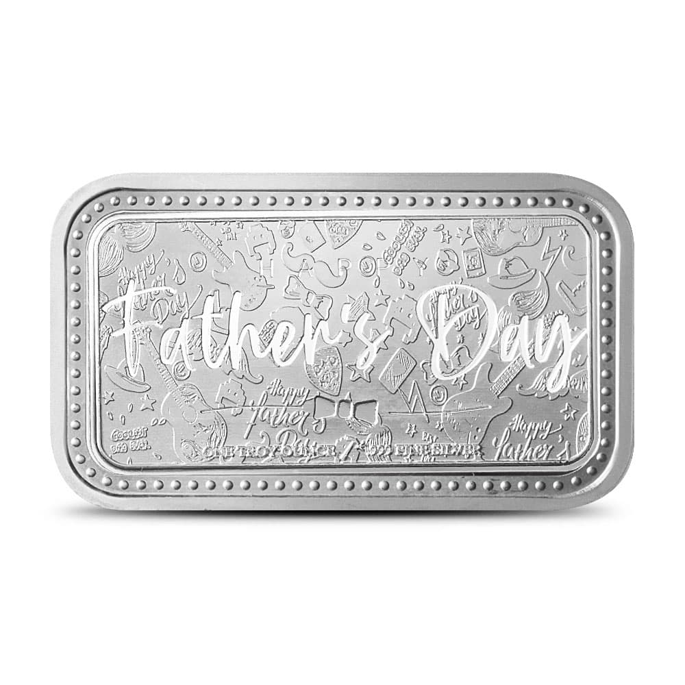 1 oz Silver Engravable Fathers Day Bar