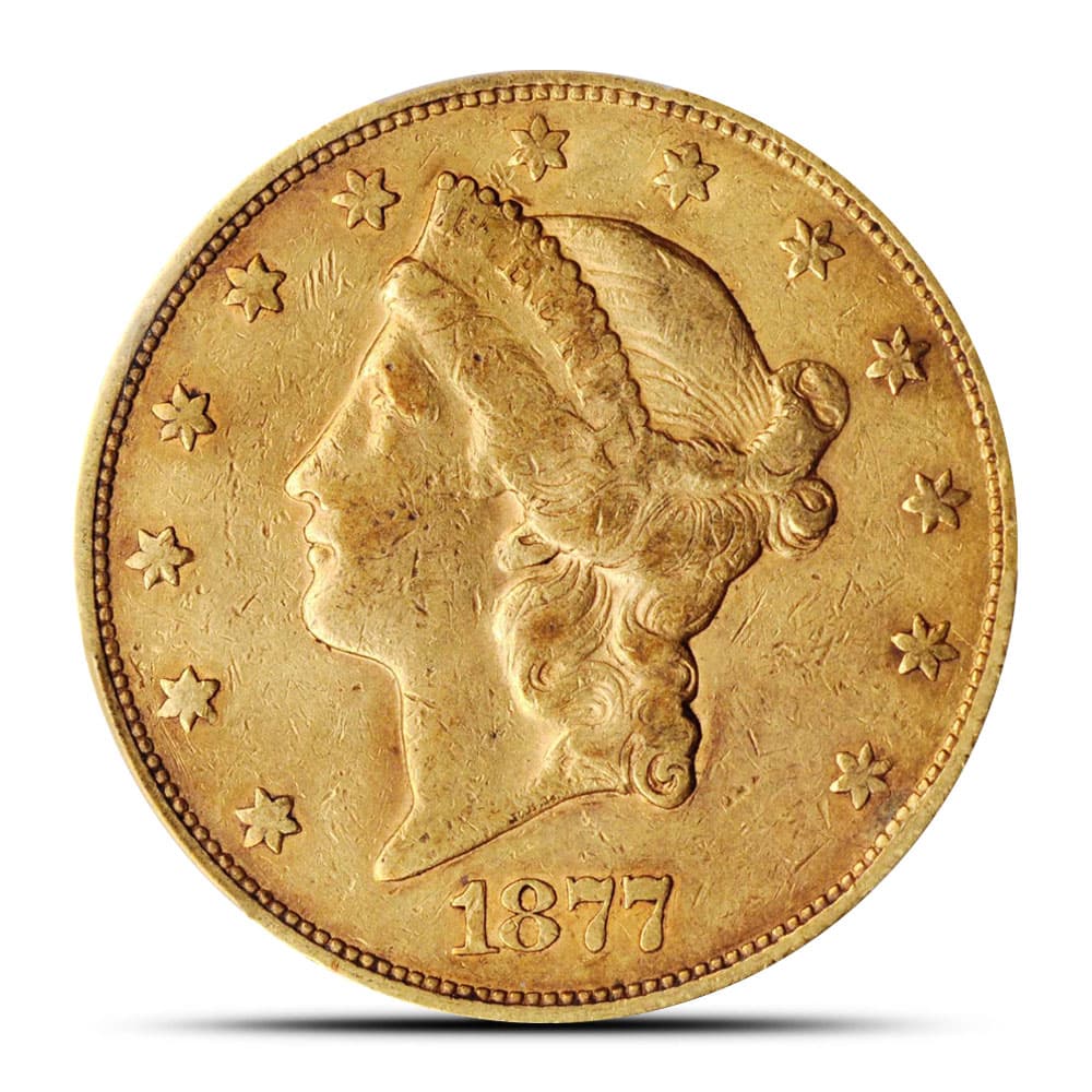 1877-S Pre-33 $20 Liberty Gold Double Eagle Coin (XF)