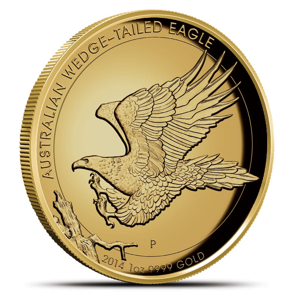 2014 1 oz Proof Australian Gold Wedge Tailed Eagle Coin (High Relief)